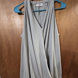 Zenana Women's Stylish Gray Sleeveless Blouse